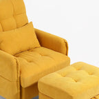 Accent Chair and Storage Ottoman Set with Adjustable Backrest