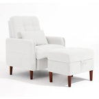 Accent Chair and Storage Ottoman Set with Adjustable Backrest