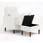 Accent Chair and Storage Ottoman Set with Adjustable Backrest