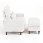 Accent Chair and Storage Ottoman Set with Adjustable Backrest