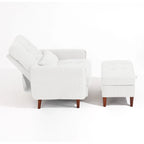Accent Chair and Storage Ottoman Set with Adjustable Backrest