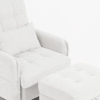 Accent Chair and Storage Ottoman Set with Adjustable Backrest