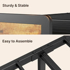 Twin/Full/Queen/King Platform Bed Frame, Metal Bed Frame with Storage Headboard
