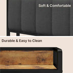 Twin/Full/Queen/King Platform Bed Frame, Metal Bed Frame with Storage Headboard