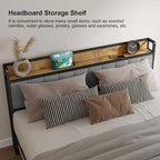 Twin/Full/Queen/King Platform Bed Frame, Metal Bed Frame with Storage Headboard