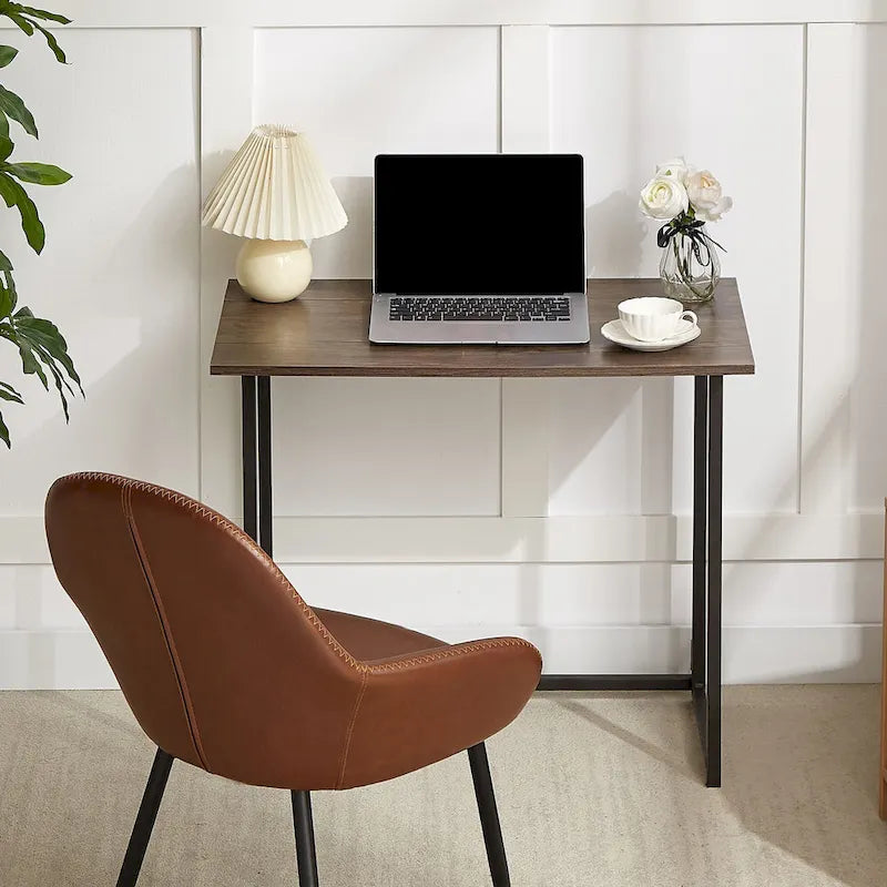 Javlergo Folding Computer Desk, 31.5 No Assembly Writing Desk, Space Saving Foldable Laptop Table for Home Office