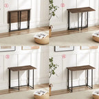 Javlergo Folding Computer Desk, 31.5 No Assembly Writing Desk, Space Saving Foldable Laptop Table for Home Office