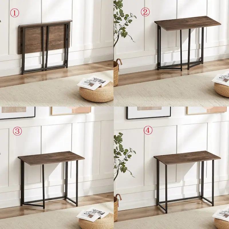 Javlergo Folding Computer Desk, 31.5 No Assembly Writing Desk, Space Saving Foldable Laptop Table for Home Office