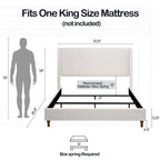 Graceful Wingback Upholstered King Bed for Dreamy Nights
