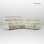 Cole 105 W Genuine Leather Power Reclining sectional sofa with USB&USB-C Port,power armlesschair