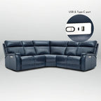 Cole 105 W Genuine Leather Power Reclining sectional sofa with USB&USB-C Port,power armlesschair