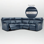 Cole 105 W Genuine Leather Power Reclining sectional sofa with USB&USB-C Port,power armlesschair