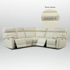 Cole 105 W Genuine Leather Power Reclining sectional sofa with USB&USB-C Port,power armlesschair