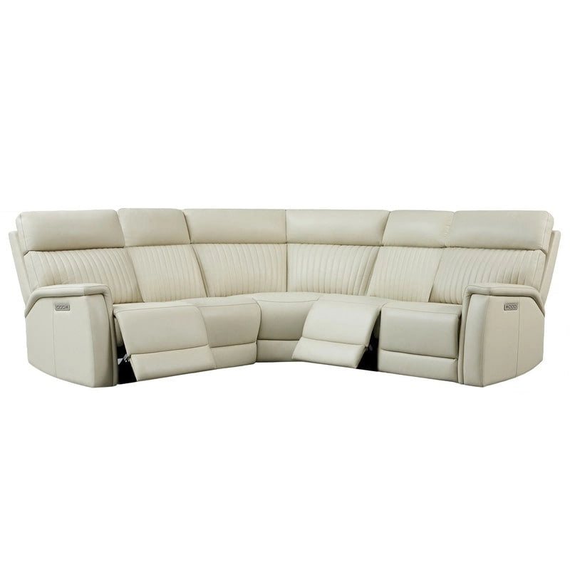 Cole 105 W Genuine Leather Power Reclining sectional sofa with USB&USB-C Port,power armlesschair