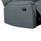 Ammy Manual Recliner Sofa, Pillow Arms, 75in Wood, Gray Faux Burlap