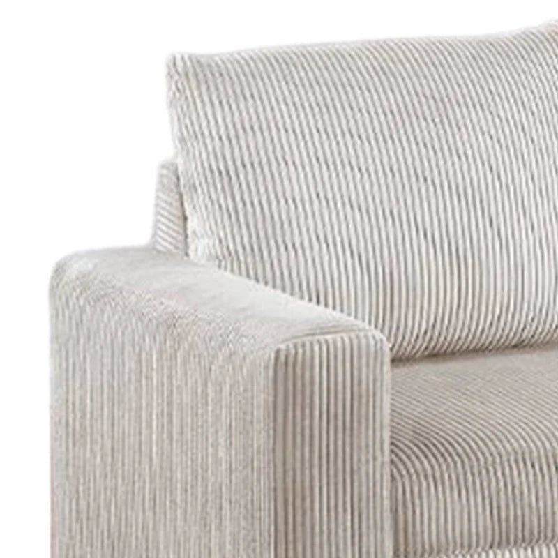 Billy Convertible Sofa Bed, Low Profile Leg, Ivory Corduroy 85 Inch