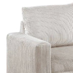 Billy Convertible Sofa Bed, Low Profile Leg, Ivory Corduroy 85 Inch