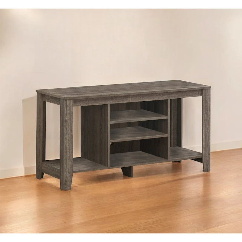 Contemporary Wood TV Console with Open Storage 48-Inch Entertainment Stand for 55 Inch Screens - 24.25H x 17.25W x 47.75L
