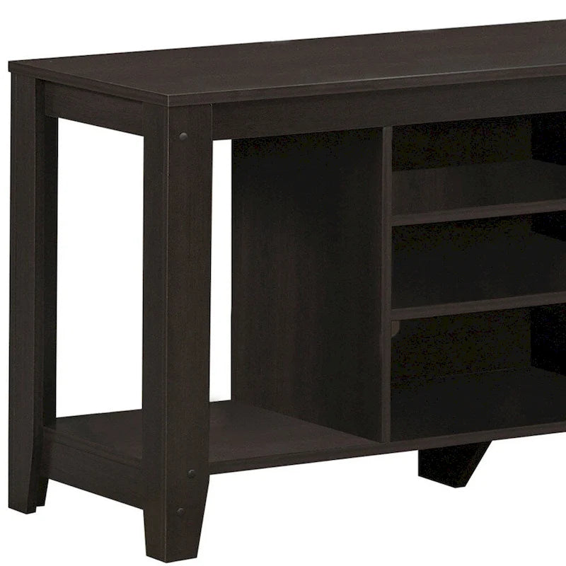 Contemporary Wood TV Console with Open Storage 48-Inch Entertainment Stand for 55 Inch Screens - 24.25H x 17.25W x 47.75L