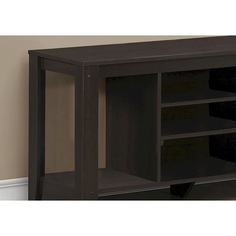 Contemporary Wood TV Console with Open Storage 48-Inch Entertainment Stand for 55 Inch Screens - 24.25H x 17.25W x 47.75L