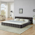 Chenille Upholstered Bed Grounded Platform Bed with Headboard