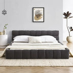 Chenille Upholstered Bed Grounded Platform Bed with Headboard