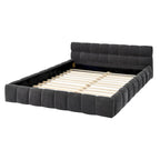 Chenille Upholstered Bed Grounded Platform Bed with Headboard