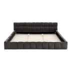 Chenille Upholstered Bed Grounded Platform Bed with Headboard