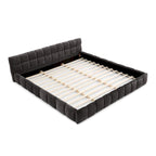 Chenille Upholstered Bed Grounded Platform Bed with Headboard