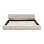 Chenille Upholstered Bed Grounded Platform Bed with Headboard