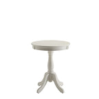 22 High Round Wooden Pedestal Side End Table with Matte Finish for Living Room or Bedroom - 18L x 18W x 22H