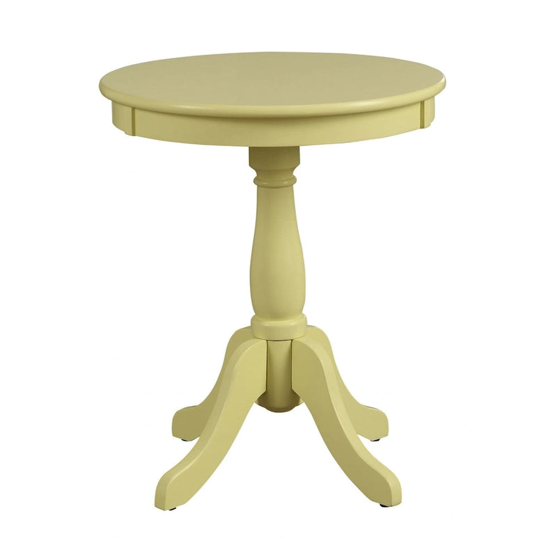 22 High Round Wooden Pedestal Side End Table with Matte Finish for Living Room or Bedroom - 18L x 18W x 22H