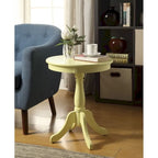 22 High Round Wooden Pedestal Side End Table with Matte Finish for Living Room or Bedroom - 18L x 18W x 22H