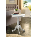 22 High Round Wooden Pedestal Side End Table with Matte Finish for Living Room or Bedroom - 18L x 18W x 22H