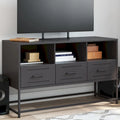 vidaXL TV Stand Entertainment Center Media Unit Living Room Furniture Steel - 15.4 x 39.6 x 23.8