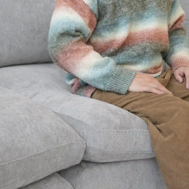 Classic Modern Linen Sectional Modular Sofa 3-Seater with 2 Ottomans, U-shaped Down Filled Cloud Couch with Cushions