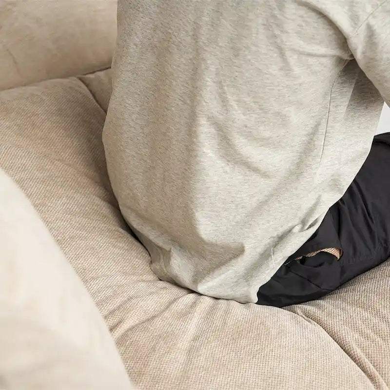 Classic Modern Linen Sectional Modular Sofa 3-Seater with 2 Ottomans, U-shaped Down Filled Cloud Couch with Cushions