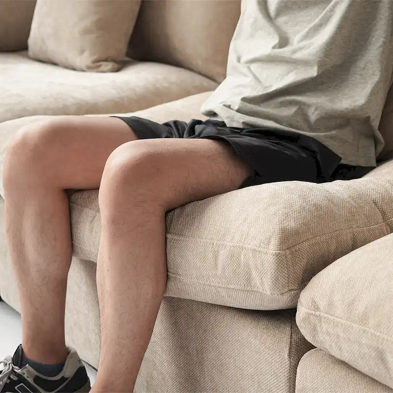 Classic Modern Linen Sectional Modular Sofa 3-Seater with 2 Ottomans, U-shaped Down Filled Cloud Couch with Cushions