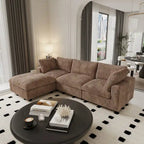 Oversized Deep Plush Cloud Sofa Couch, Modular Sectional Sofa with Ottoman
