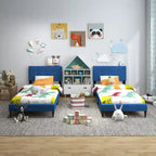 Gymax Twin Upholstered Platform Bed Mattress Foundation Button Tufted