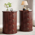 Solid Wood Bedside Table, Nightstand with 4 Drawers
