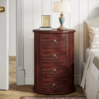 Solid Wood Bedside Table, Nightstand with 4 Drawers