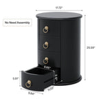 Solid Wood Bedside Table, Nightstand with 4 Drawers