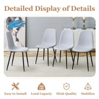 5 Piece Dining Room Set Kitchen Table Set with Square O-Shaped Legs, 4 Upholstered Dining Chairs for 4 People