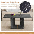 5 Piece Dining Room Set Kitchen Table Set with Square O-Shaped Legs, 4 Upholstered Dining Chairs for 4 People