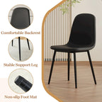 5 Piece Dining Room Set Kitchen Table Set with Square O-Shaped Legs, 4 Upholstered Dining Chairs for 4 People