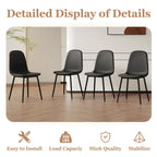 5 Piece Dining Room Set Kitchen Table Set with Square O-Shaped Legs, 4 Upholstered Dining Chairs for 4 People