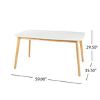 5 Piece Dining Set Wood Kitchen Set with Rectangular Dining Table and 4 Upholstered Chairs for Home Apartment