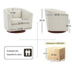 Chenille Swivel Accent Chair with 360 Rotation and Wood Base