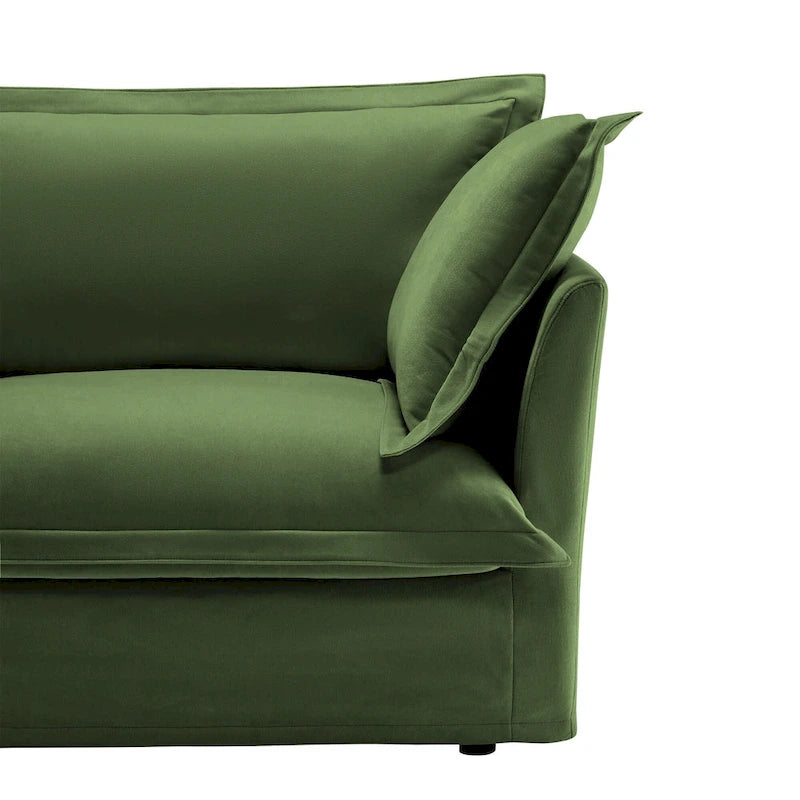 73.2 Chenille Modular 3-Seat Sofa with Removable Washable Covers And Multiple Pillows